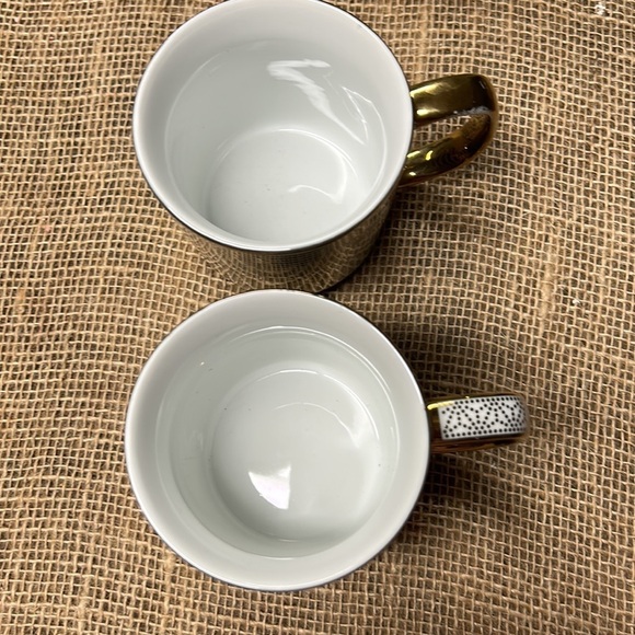 I. Godinger & Co. 2 Coffee Tea Mug Cup Gold White - Picture 5 of 5